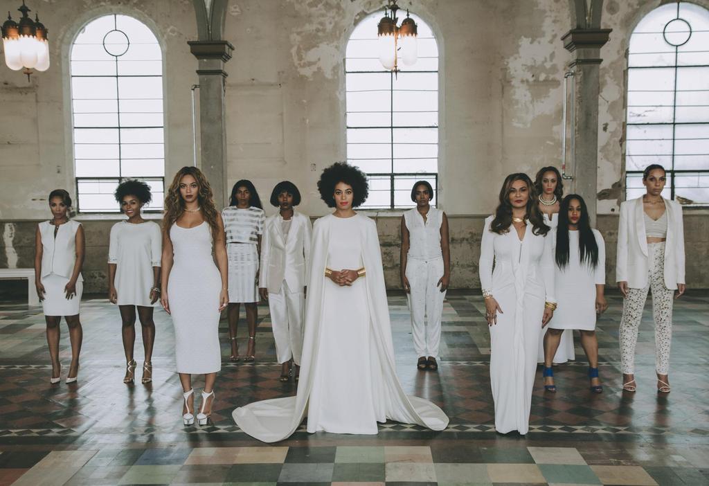 Solange Knowles and her wedding party in an all-white theme.