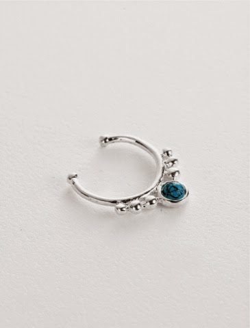 Blue Marble Onyx Faux Septum Ring.
