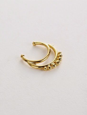 Gold Double Drop Faux Septum Ring