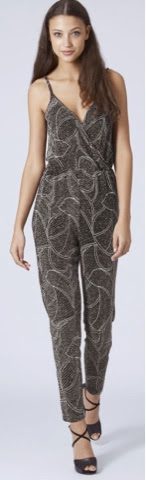 Topshop glitter leaf wrap jumpsuit.