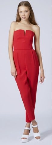 Topshop plunge bandeau jumpsuit.