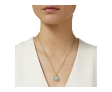 Monica Vinader Atlantis gem pendant in 18ct gold vermeil with dendritic agate
