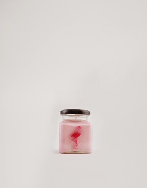 Flamingo Candles Love Potion scented soy wax jar candle in pastel pink