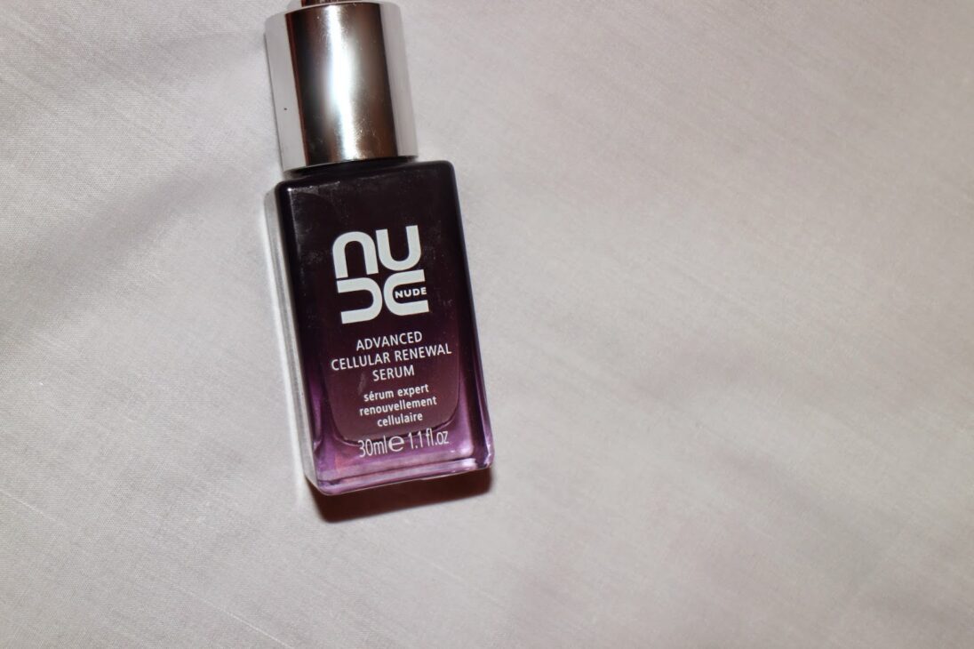 Bottle of Nude Skincare Advanced Renewal Serum.