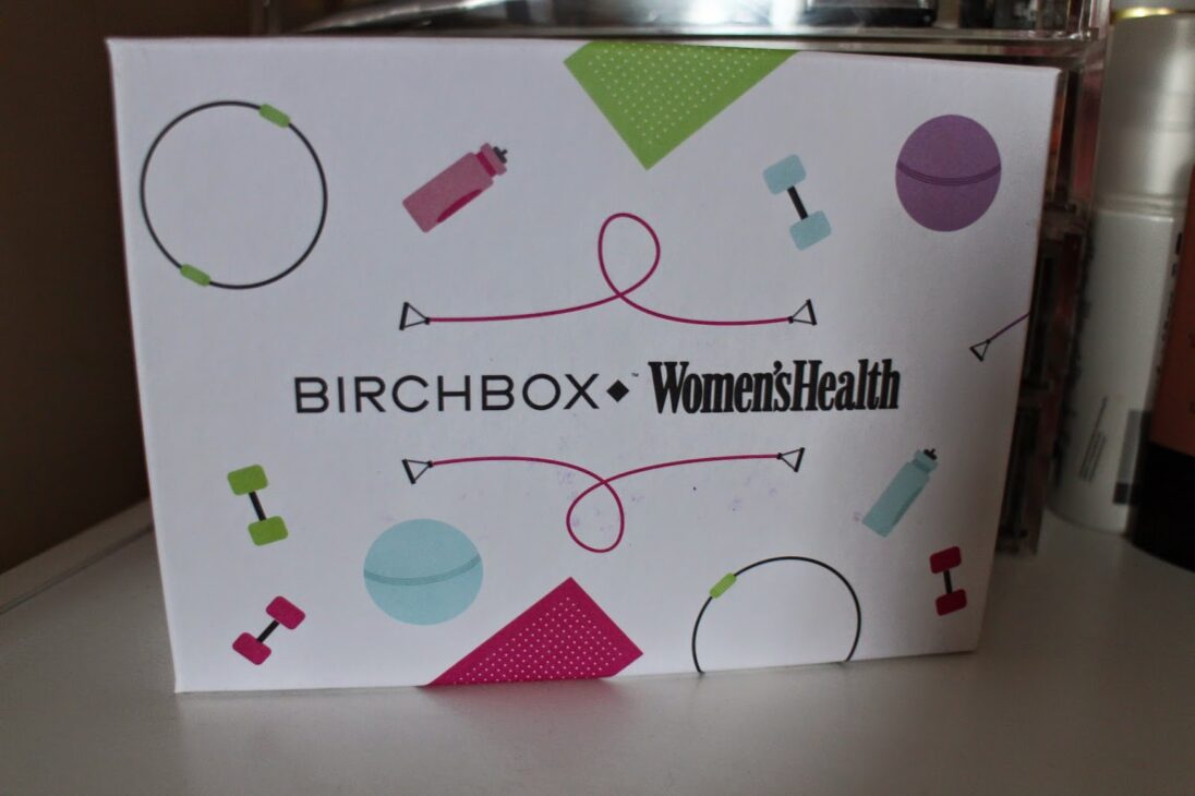 Box of January 2015 Birchbox UK and Women's Health collaboration beauty subscription box