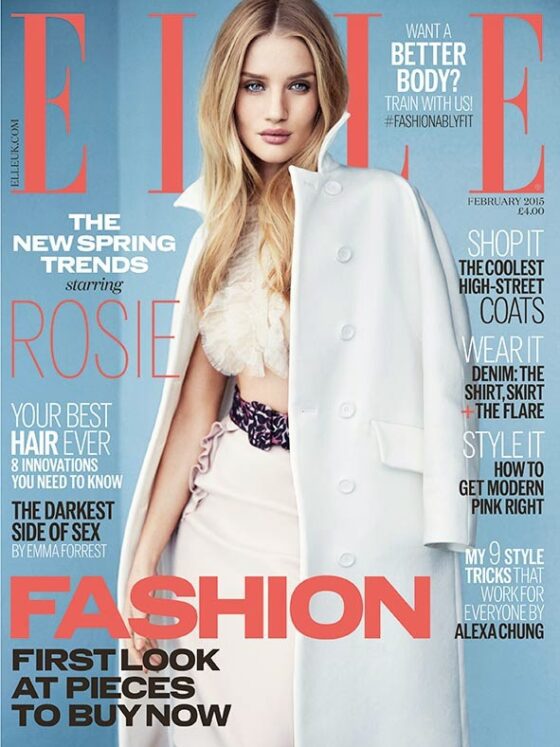 ELLE UK February Staring Rosie Huntington-Whiteley