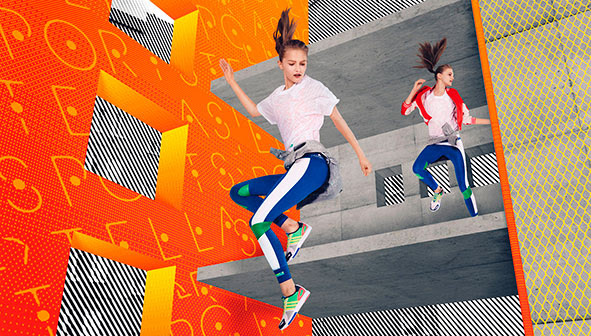 Adidas StellaSport colourful athleisure campaign launch at Topshop