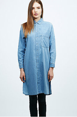 Light Before Dark longline oversized denim shirt