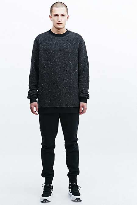 Blood Brother anti texture black knit crewneck sweatshirt