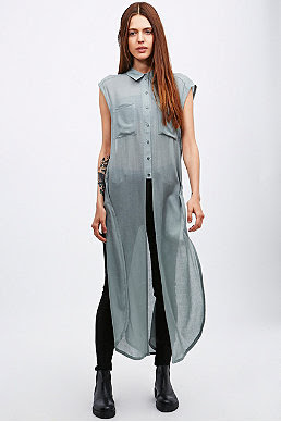Light Before Dark textured long shirt in light blue