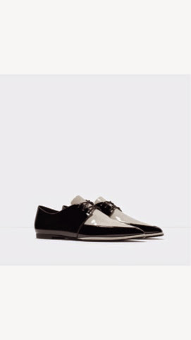 Zara Pointed Toe Bluchers Zara flat pointed toe bluchers lace up brogues in black